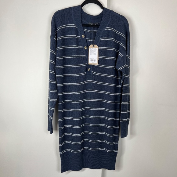 Prana Milani Henley Dress, Nautical Stripes, M, Organic, Sustainable NWT - Picture 13 of 16